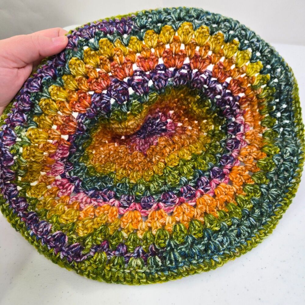 Crochet Bucket Hat: Summer Beanie Rainbow Ombre Pride Gay LGBTQ Y2K - Picture 4 of 6